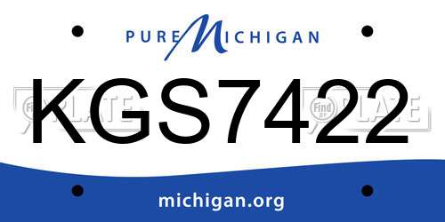 KGS7422 Michigan License Plate