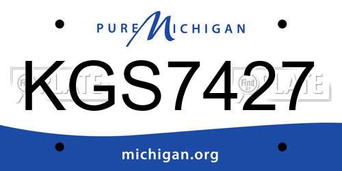 KGS7427 Michigan License Plate