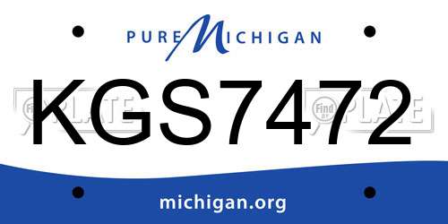 KGS7472 Michigan License Plate