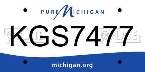 KGS7477 Michigan License Plate
