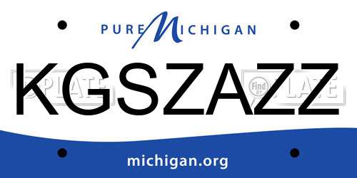 KGSZAZZ Michigan License Plate
