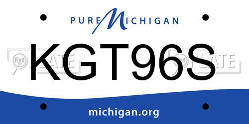 KGT96S Michigan License Plate