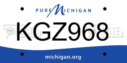 KGZ968 Michigan License Plate