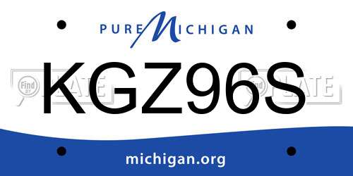 KGZ96S Michigan License Plate