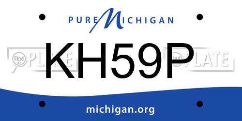 KH59P Michigan License Plate