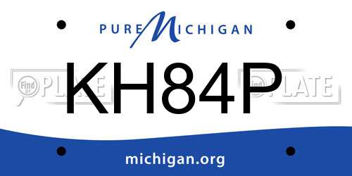 KH84P Michigan License Plate