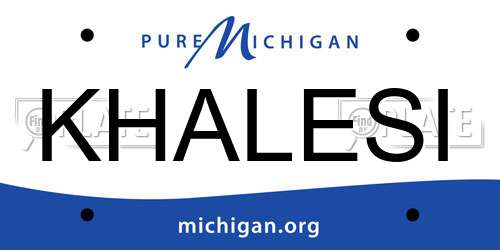 KHALESI Michigan License Plate