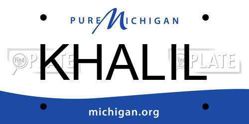 KHALIL Michigan License Plate