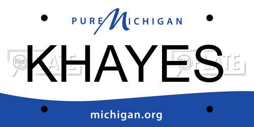 KHAYES Michigan License Plate