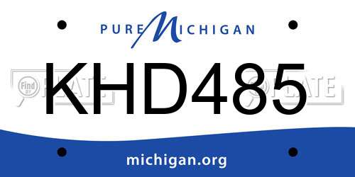 KHD485 Michigan License Plate