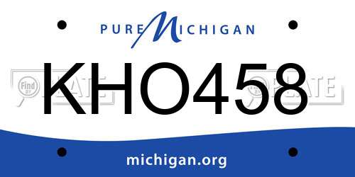 KHO458 Michigan License Plate