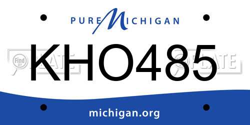 KHO485 Michigan License Plate