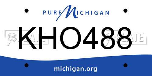 KHO488 Michigan License Plate