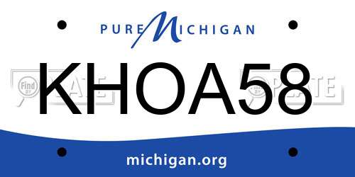 KHOA58 Michigan License Plate