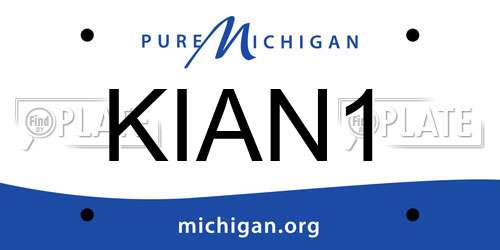 KIAN1 Michigan License Plate