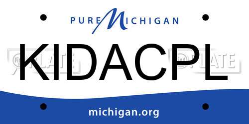 KIDACPL Michigan License Plate