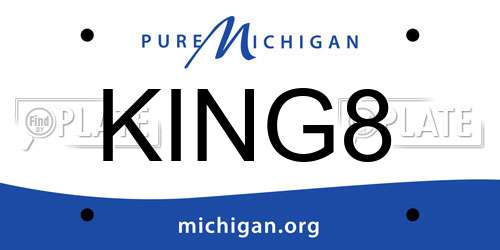 KING8 Michigan License Plate