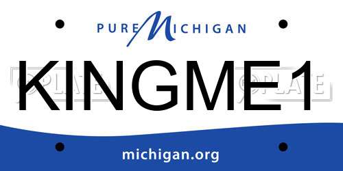 KINGME1 Michigan License Plate