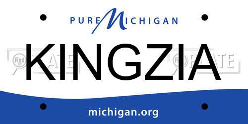 KINGZIA Michigan License Plate