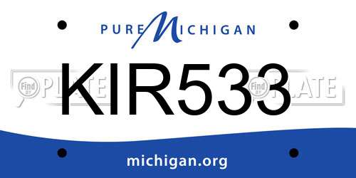 KIR533 Michigan License Plate