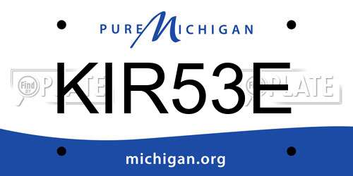 KIR53E Michigan License Plate