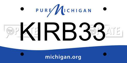 KIRB33 Michigan License Plate