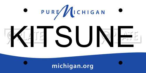 KITSUNE Michigan License Plate