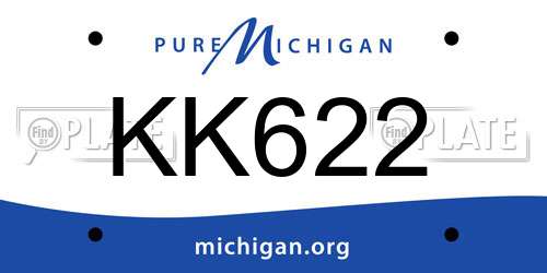 KK622 Michigan License Plate