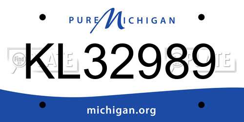 KL32989 Michigan License Plate