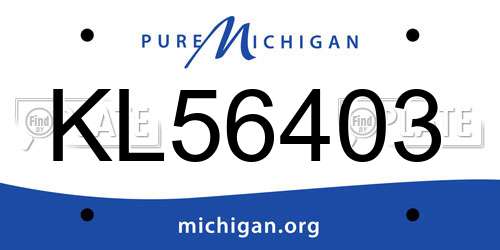 KL56403 Michigan License Plate