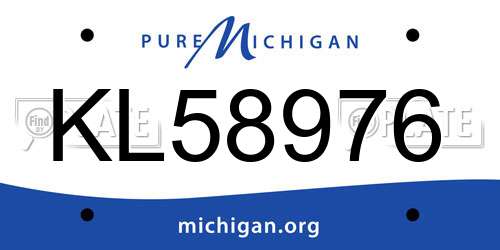 KL58976 Michigan License Plate