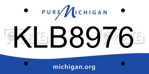 KLB8976 Michigan License Plate