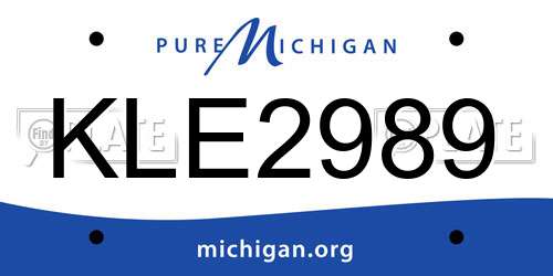 KLE2989 Michigan License Plate