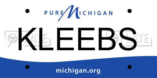 KLEEBS Michigan License Plate