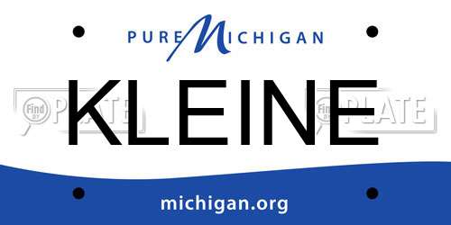 KLEINE Michigan License Plate