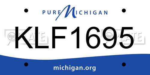 KLF1695 Michigan License Plate