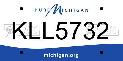 KLL5732 Michigan License Plate