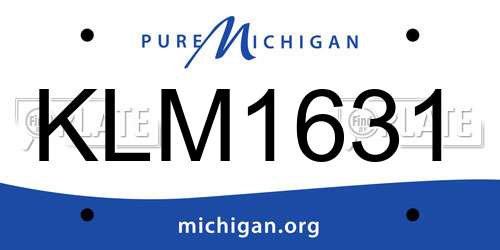KLM1631 Michigan License Plate