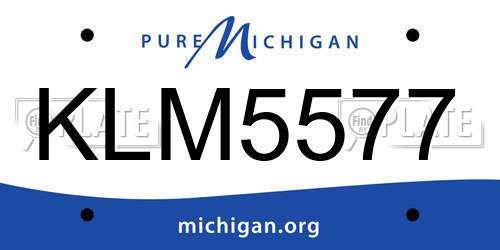KLM5577 Michigan License Plate