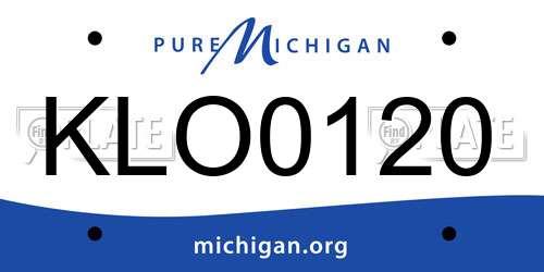 KLO0120 Michigan License Plate