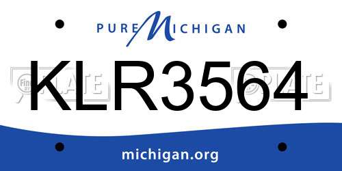 KLR3564 Michigan License Plate