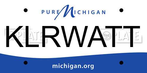 KLRWATT Michigan License Plate