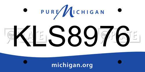KLS8976 Michigan License Plate