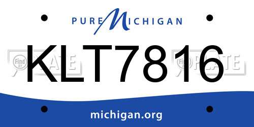 KLT7816 Michigan License Plate