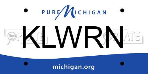 KLWRN Michigan License Plate