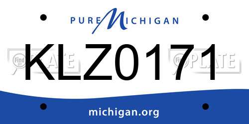 KLZ0171 Michigan License Plate