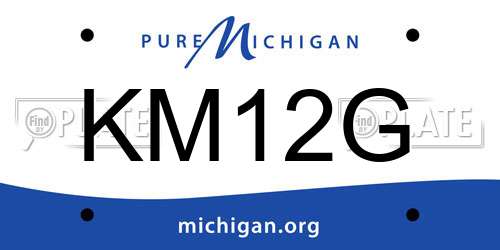KM12G Michigan License Plate