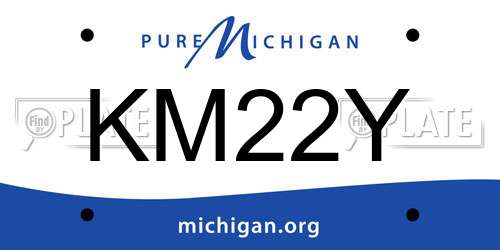 KM22Y Michigan License Plate