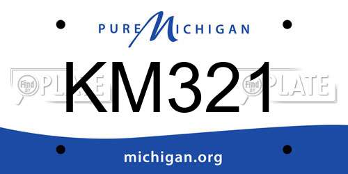 KM321 Michigan License Plate