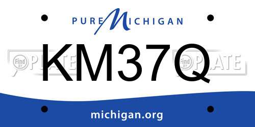 KM37Q Michigan License Plate